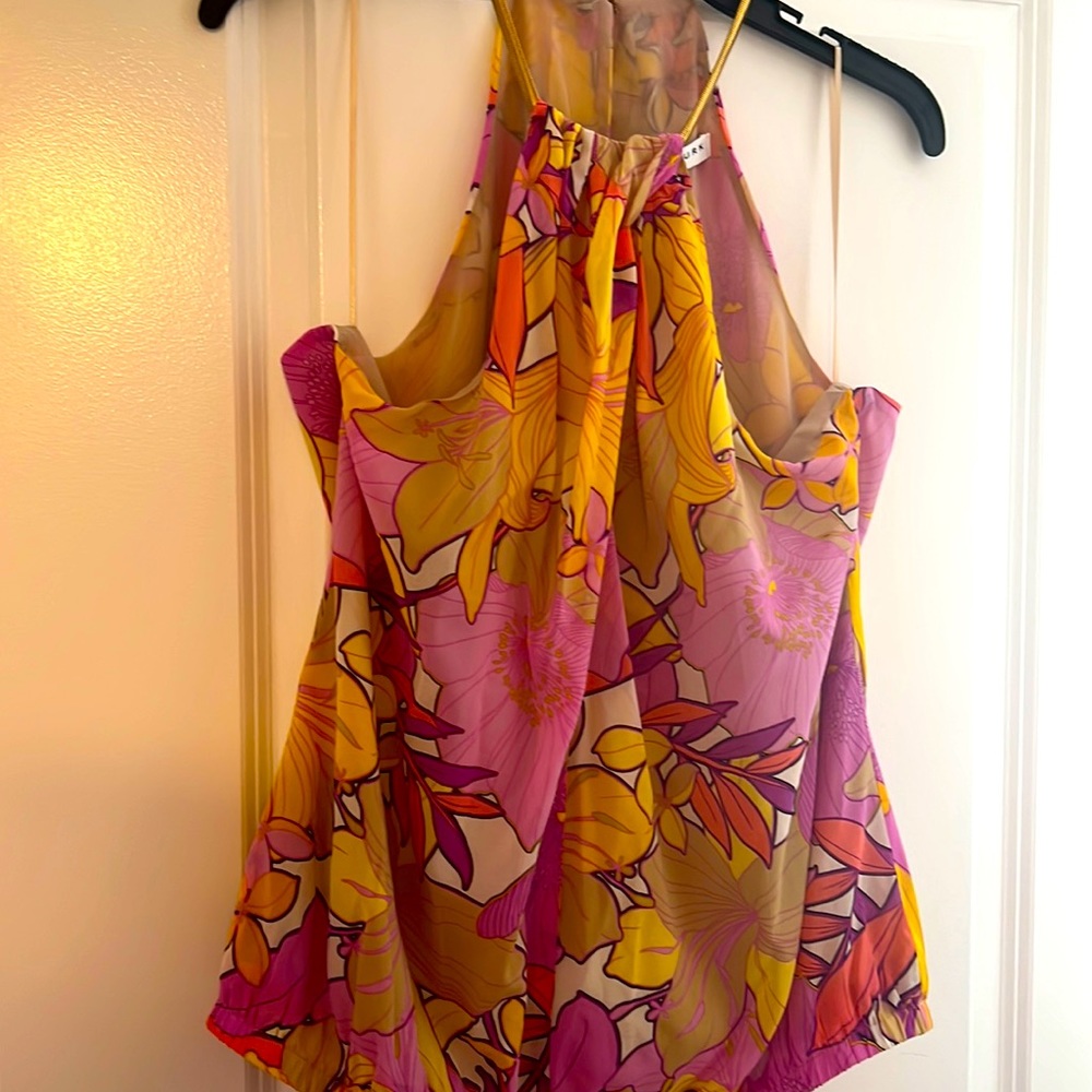 Trina Turk muti color blouse new w tag. Size Large